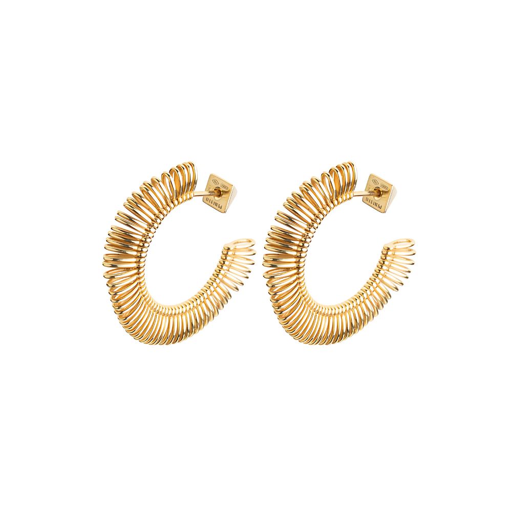 Peruffo 18k Yellow Gold Round Guitar Hoop Earrings